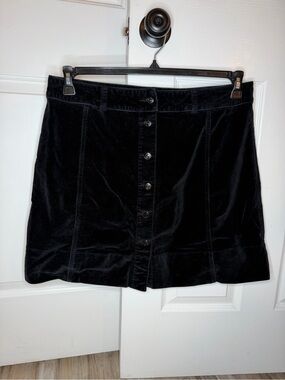 Kate Spade Broome Street Black Velvet Mini Skirt Women Size 16
